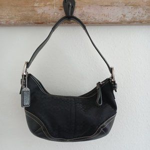 Coach Small Black Signature Soho Hobo Bag Model 6351